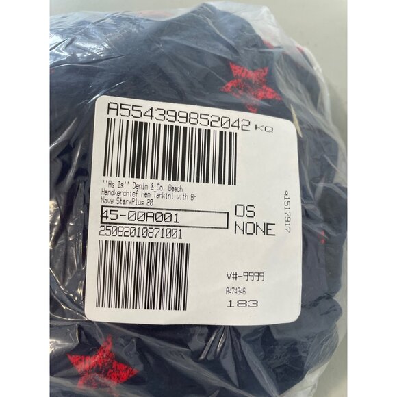 Denim and Co Beach Handkerchief Hem Tankini Size 20W Navy Star Patriotic Resort - Picture 3 of 10